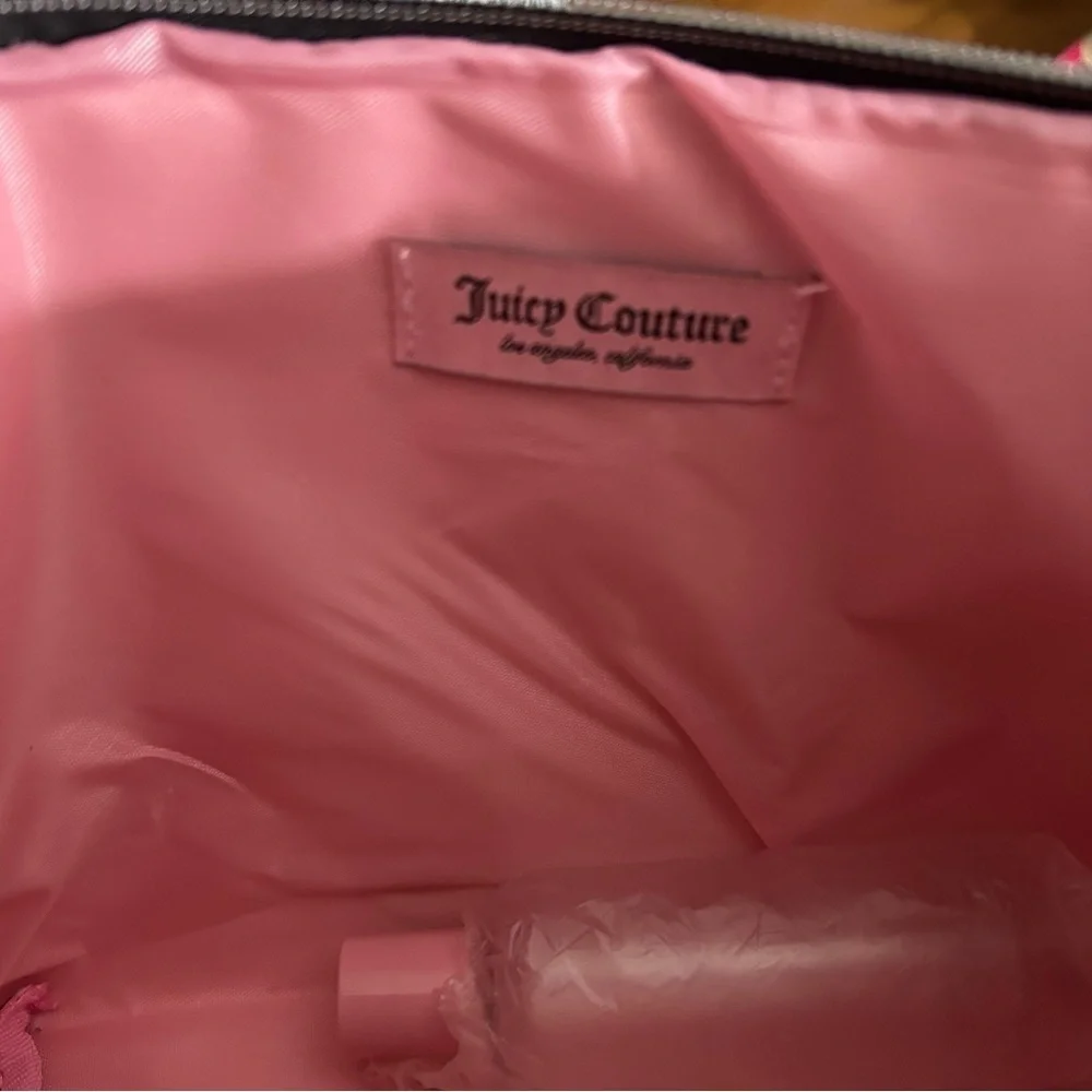 Juicy Couture Chevron Cosmetic Bag with travel bottle (NWOT)